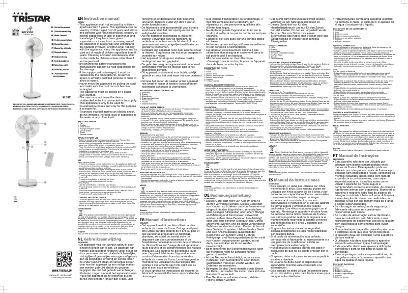 Page 1 of the manual User Manual TriStar VE-5891