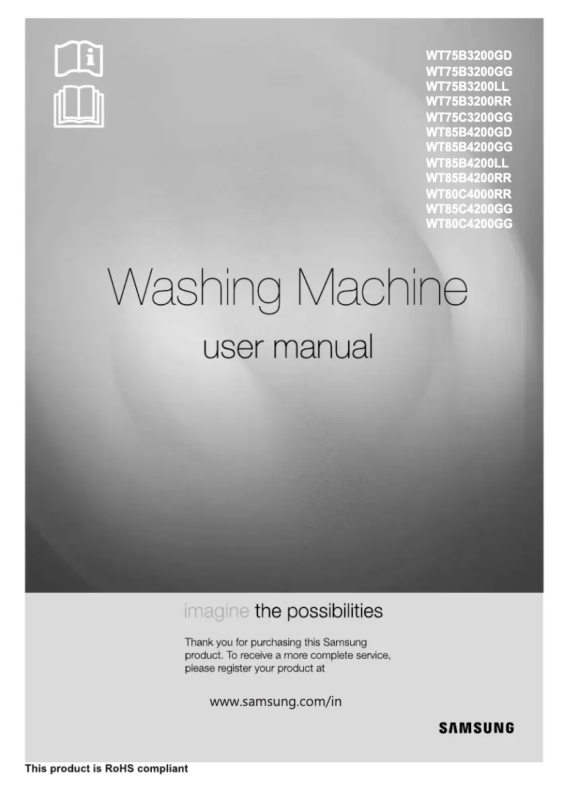 Page 1 of the manual User Manual Samsung WT80B4200RR