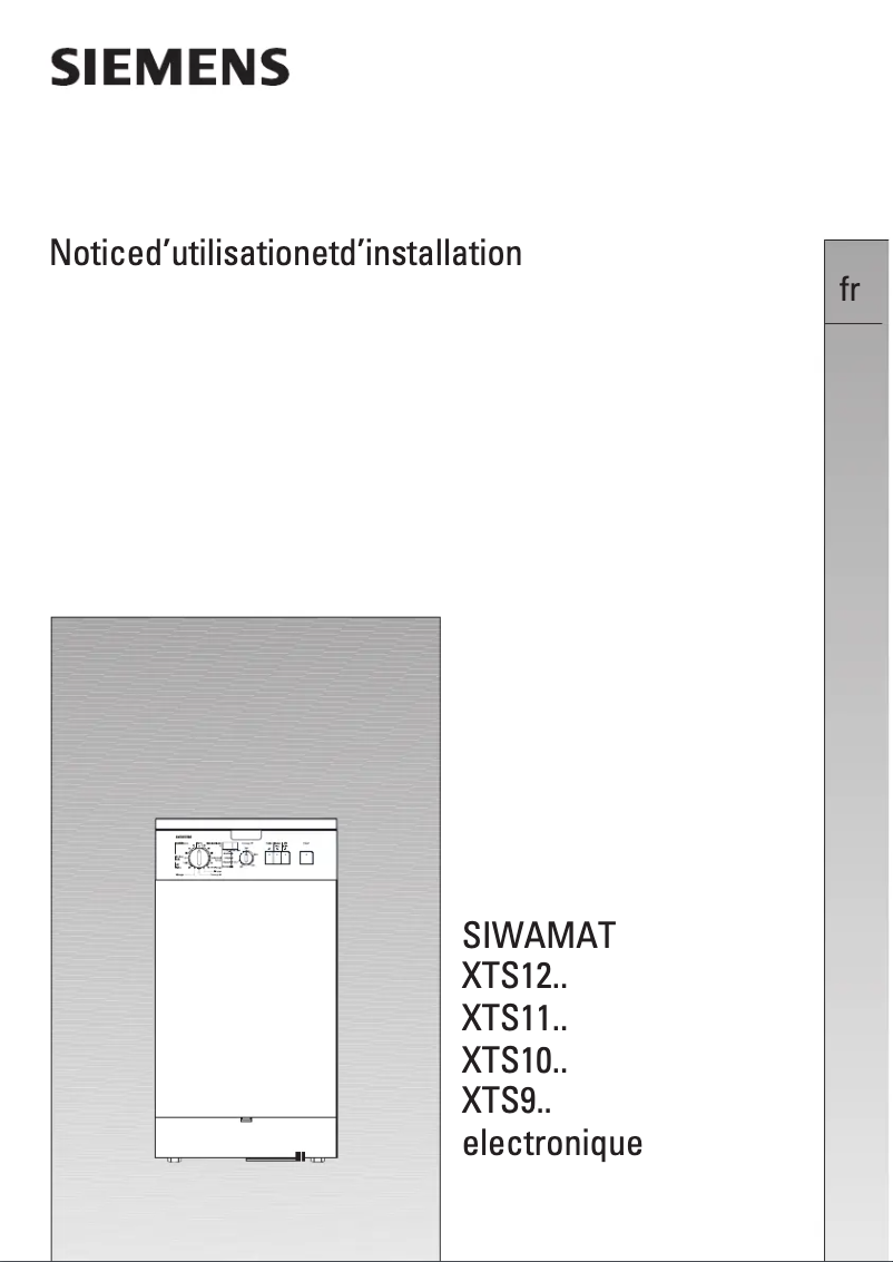 Page 1 of the manual User Manual Siemens WXTS1100FF
