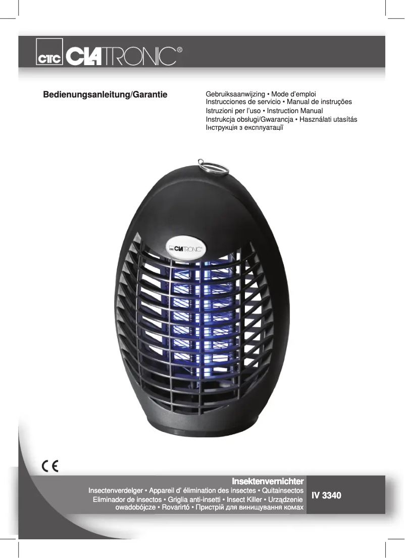 First page image of the manual for IV 3340