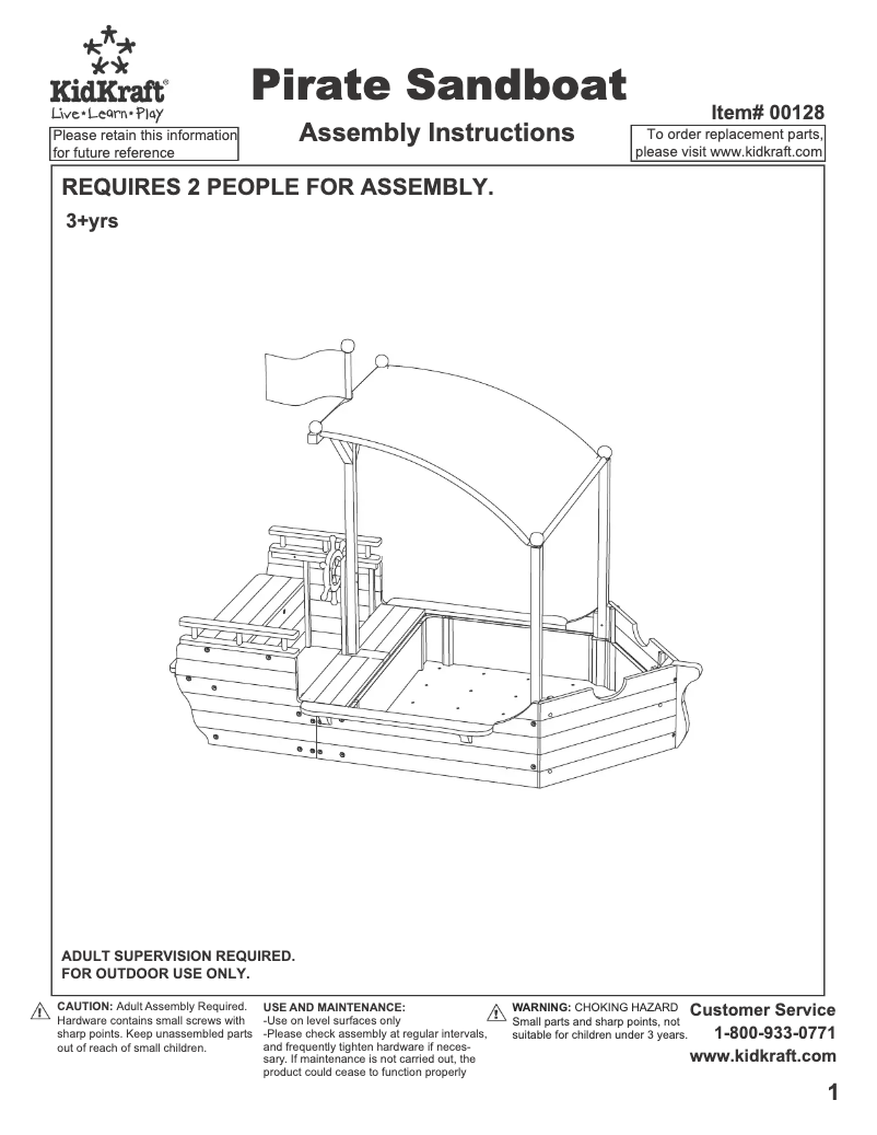 Page 1 of the manual User Manual KidKraft Pirate Sandboat