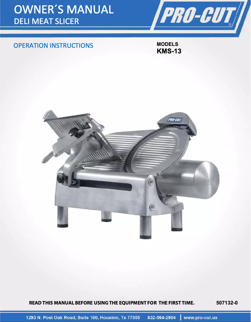 First page image of the manual for KMS-13