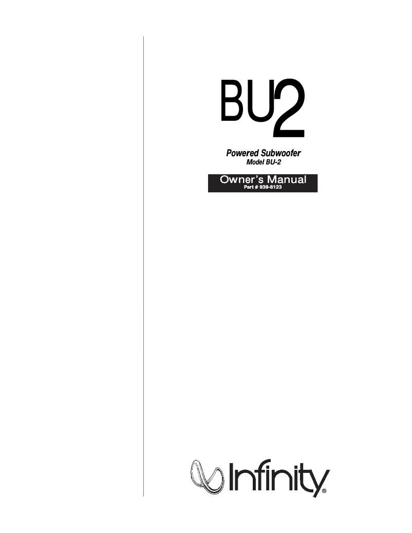 First page image of the manual for BU-2