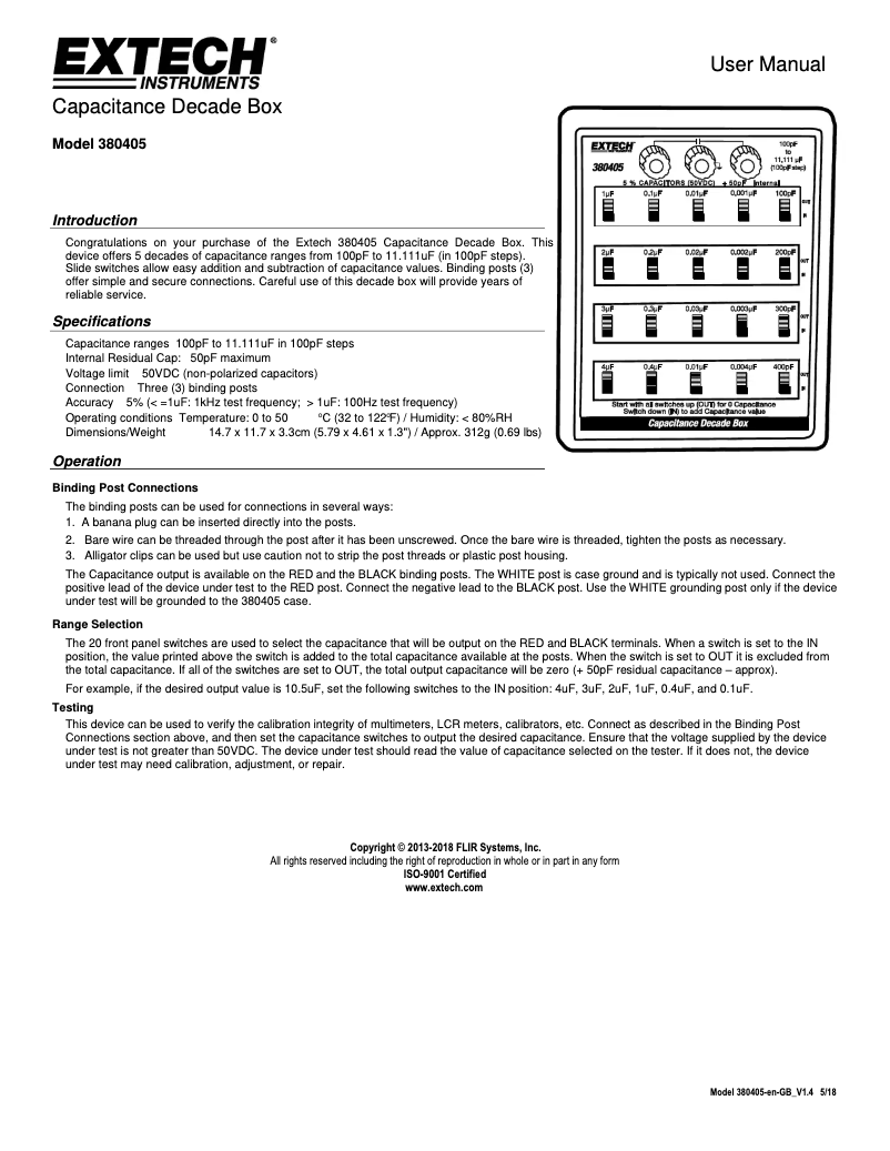 First page image of the manual for 380405