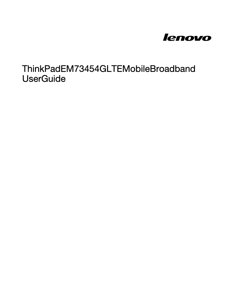 Page 1 of the manual User Manual Lenovo ThinkPad EM7345 (LTE/HSPA+)