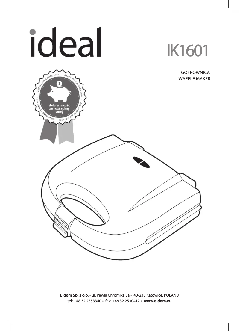 First page image of the manual for IDEAL IK1601