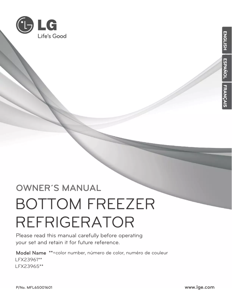 First page image of the manual for LFX23965SW