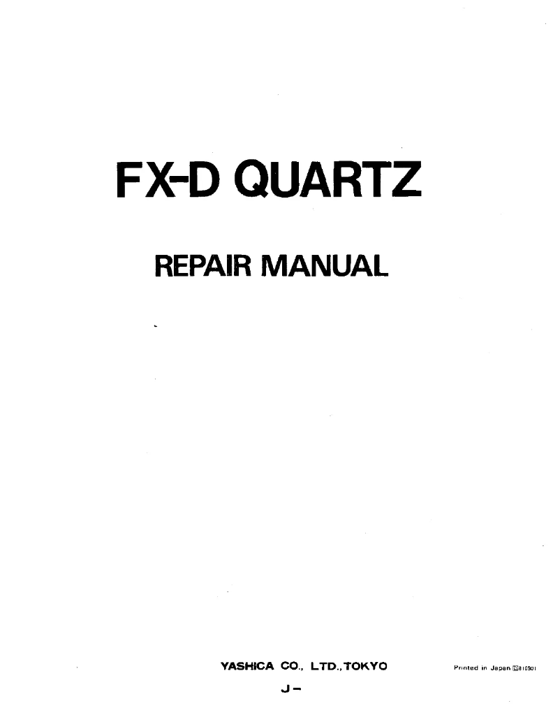 Page 1 of the manual User Manual Kyocera FX-D Quartz