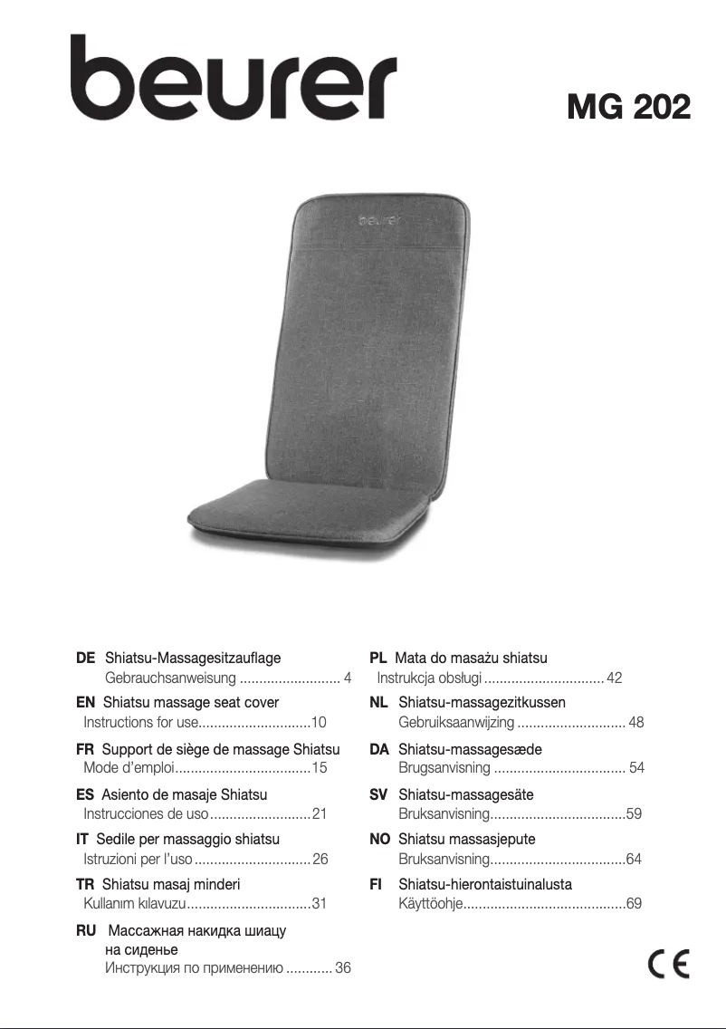 Page 1 of the manual User Manual Beurer MG 202