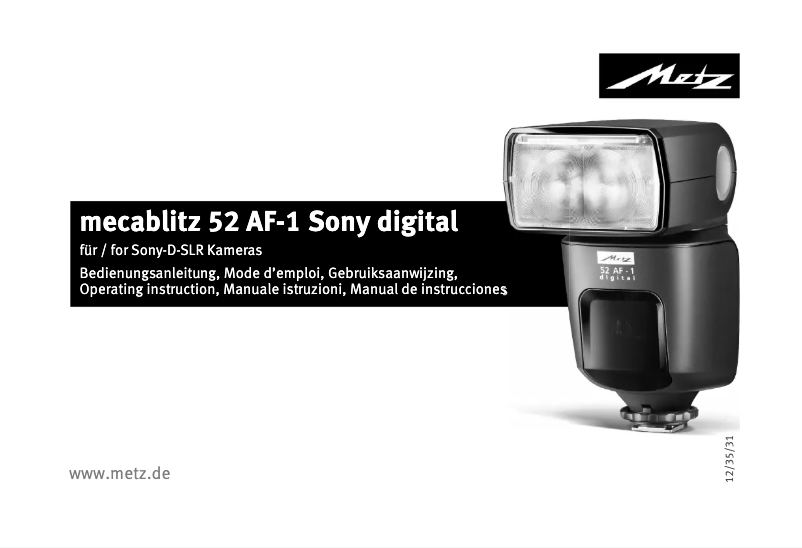 Page 1 of the manual User Manual Metz mecablitz 52 AF-1