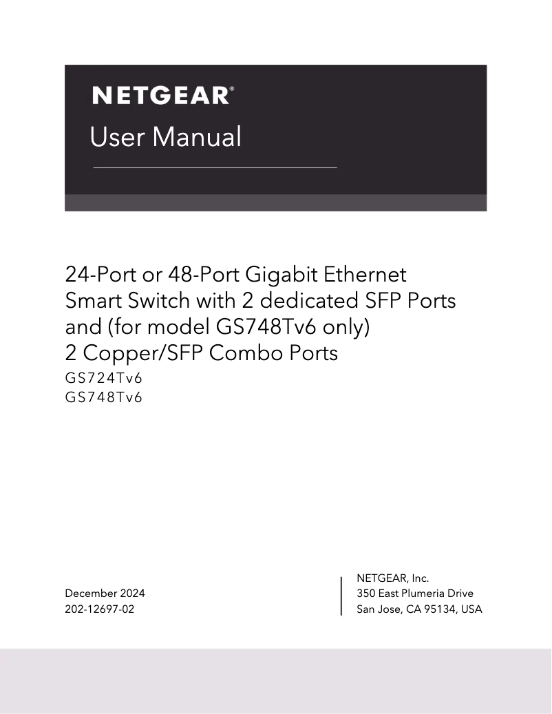 Page 1 of the manual User Manual Netgear GS724T