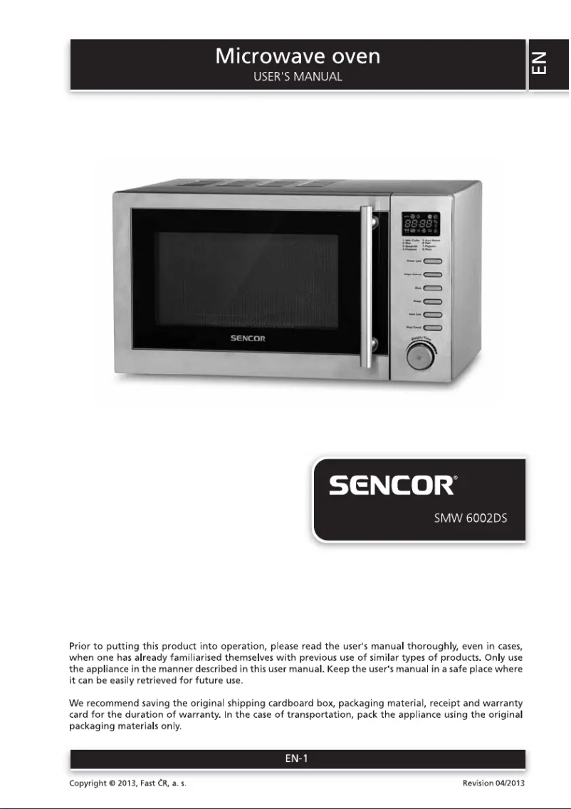 Page 1 de la notice Manuel utilisateur Sencor SMW 6002DS