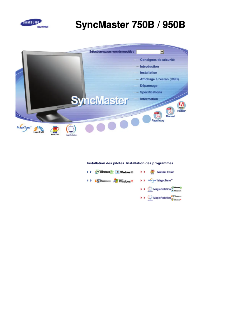 Page 1 of the manual User Manual Samsung SyncMaster 750B