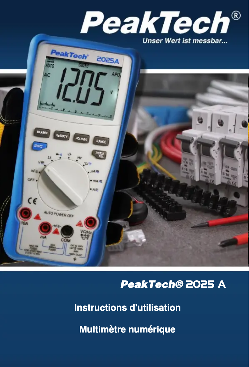 Page 1 of the manual User Manual PeakTech 2025 A