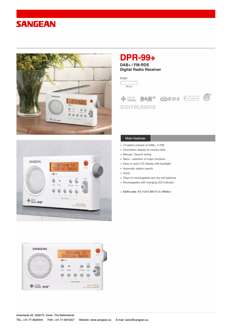 First page image of the manual for DPR-99+