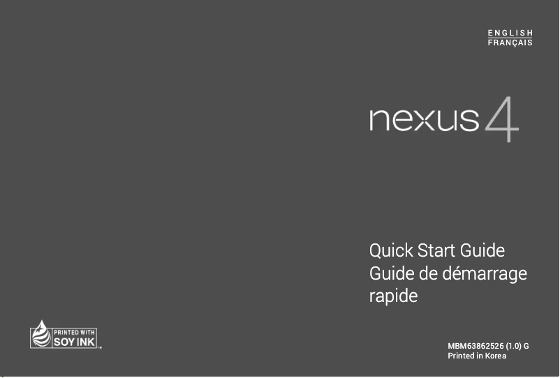 First page image of the manual for Nexus 4