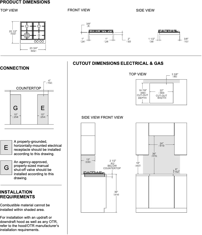 Page 1 of the manual Instructions / Assembly Bertazzoni PROF244CTXV
