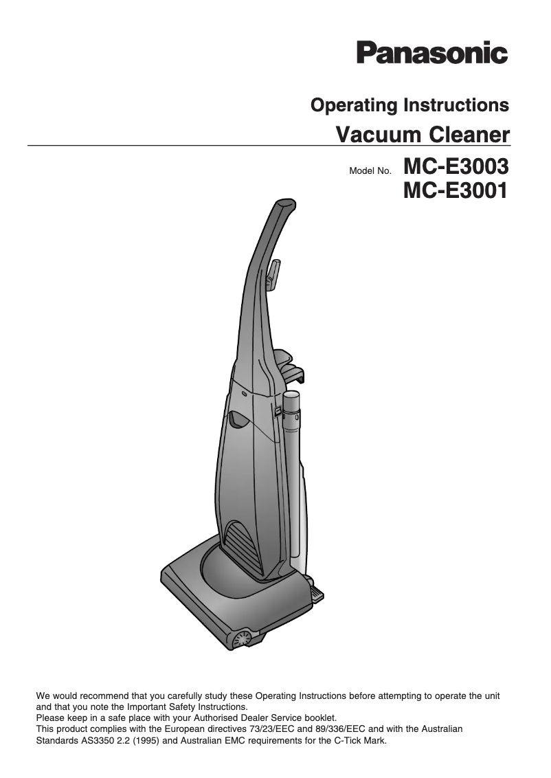 First page image of the manual for MC-E3003