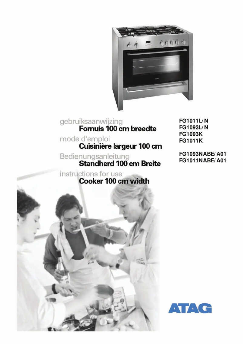Page 1 of the manual User Manual Atag FG1011NABE