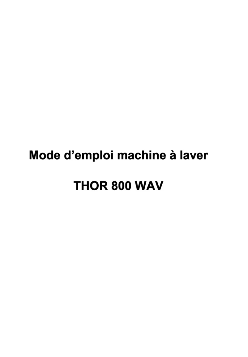 First page image of the manual for THOR 800 WA