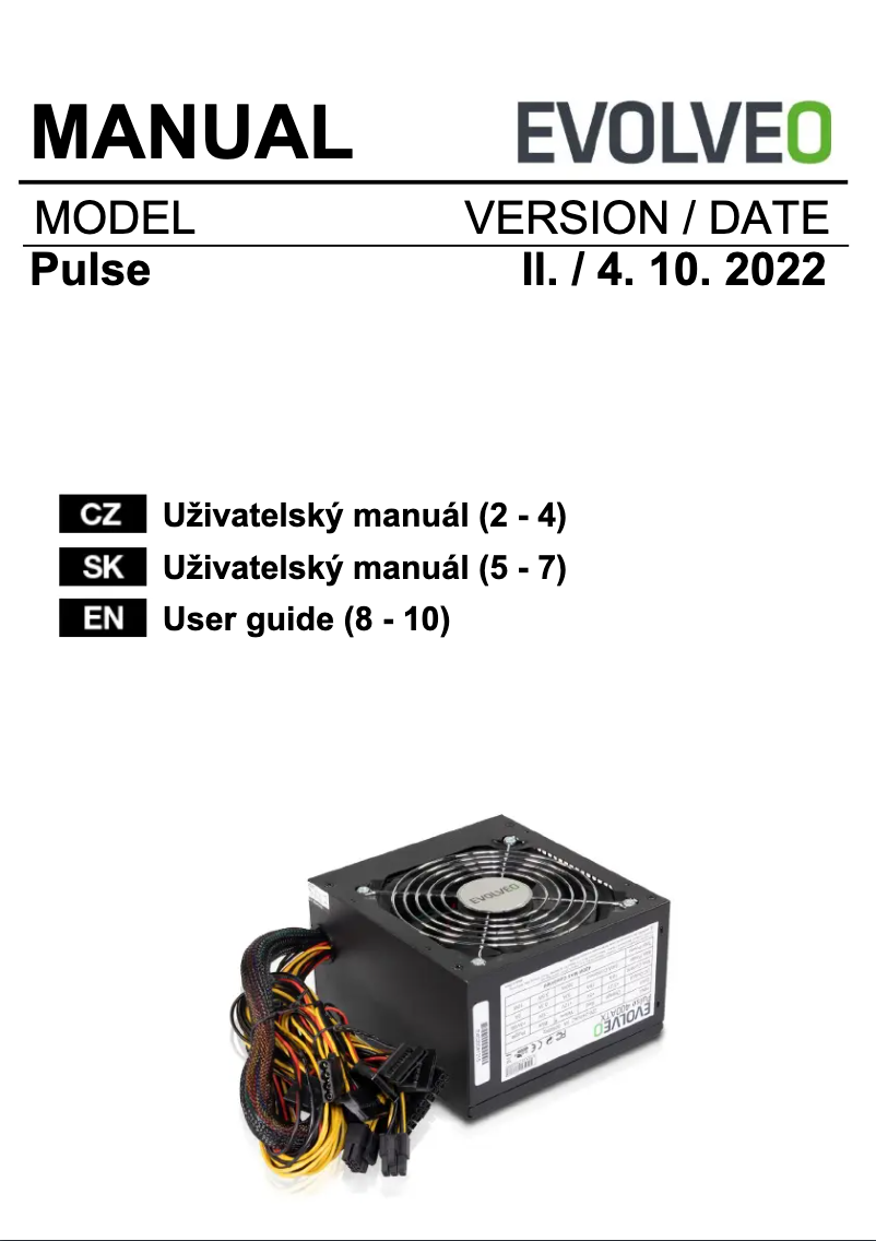 First page image of the manual for Pulse