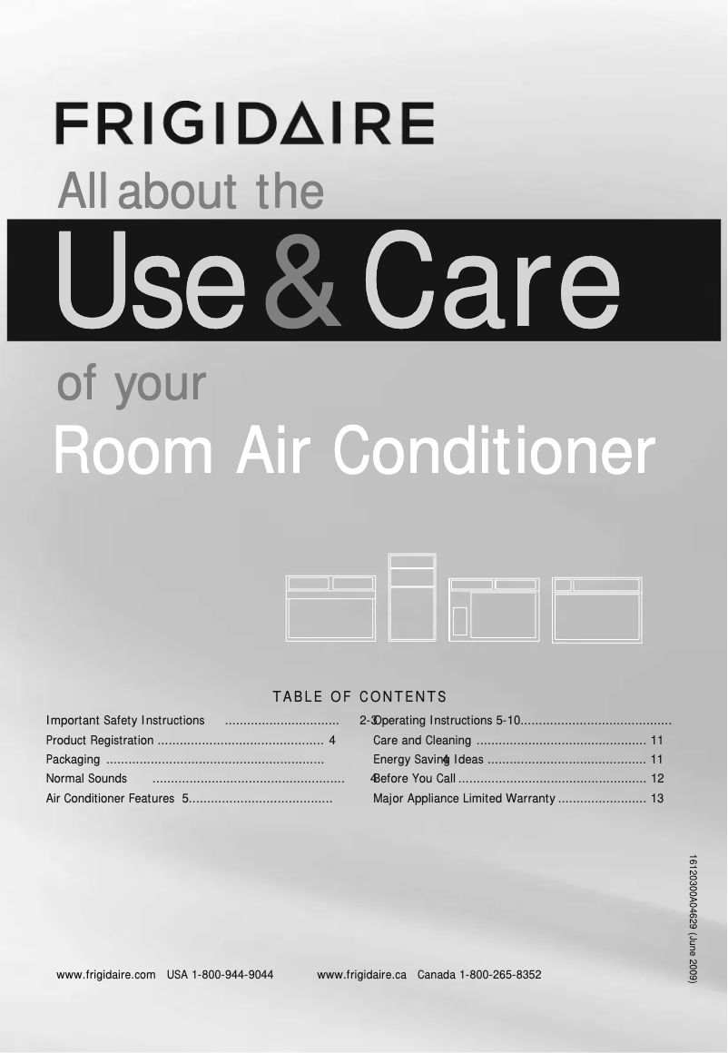 Page 1 of the manual User Manual Frigidaire FFRE0633S1