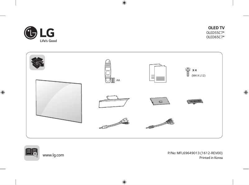 First page image of the manual for OLED55C7Y