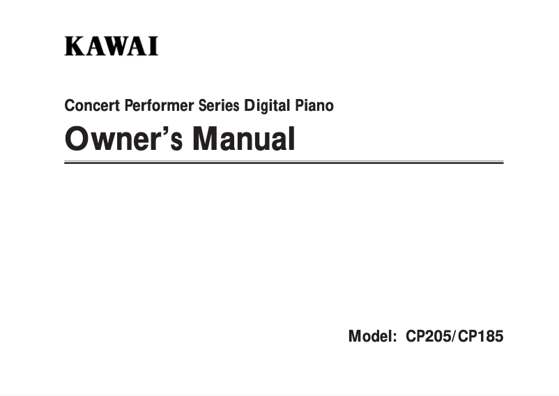 Page 1 of the manual User Manual Kawai CP185