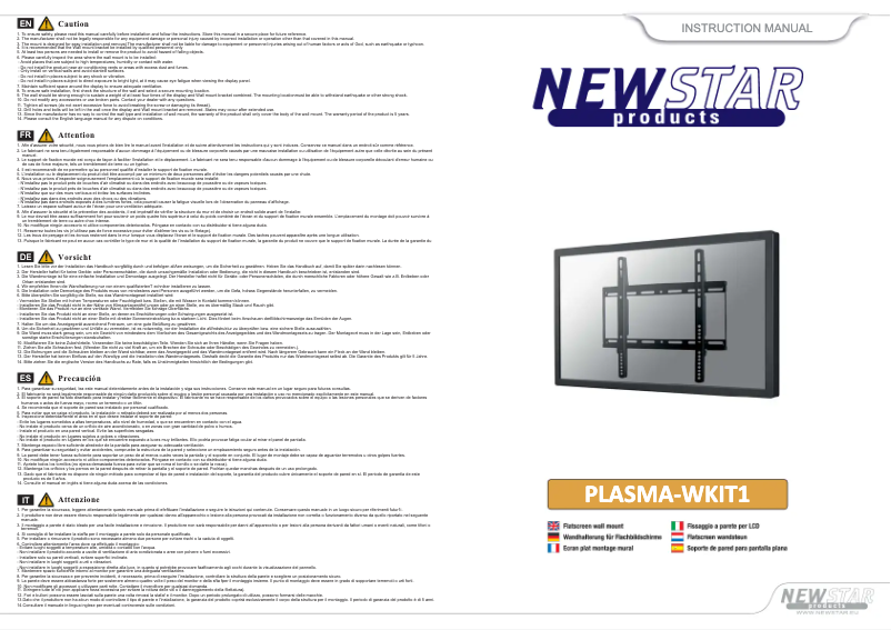 First page image of the manual for PLASMA-WKIT1