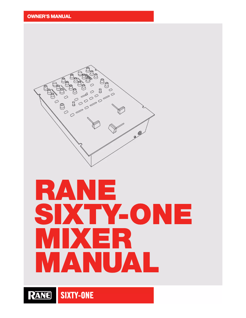 First page image of the manual for SIXTY-ONE