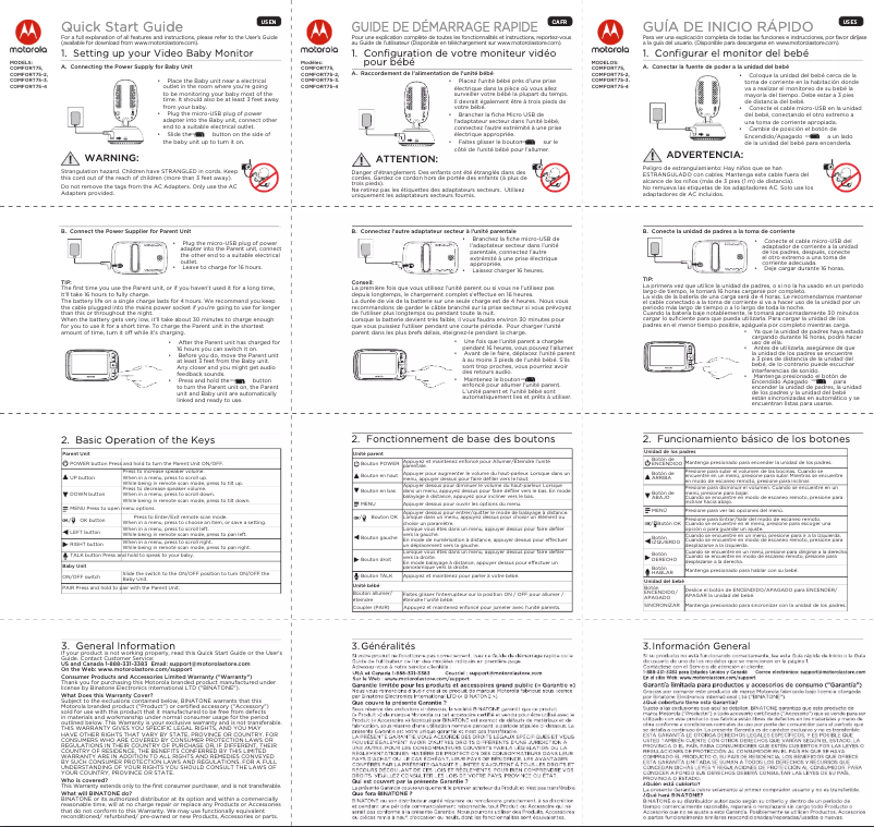 First page image of the manual for Comfort 75