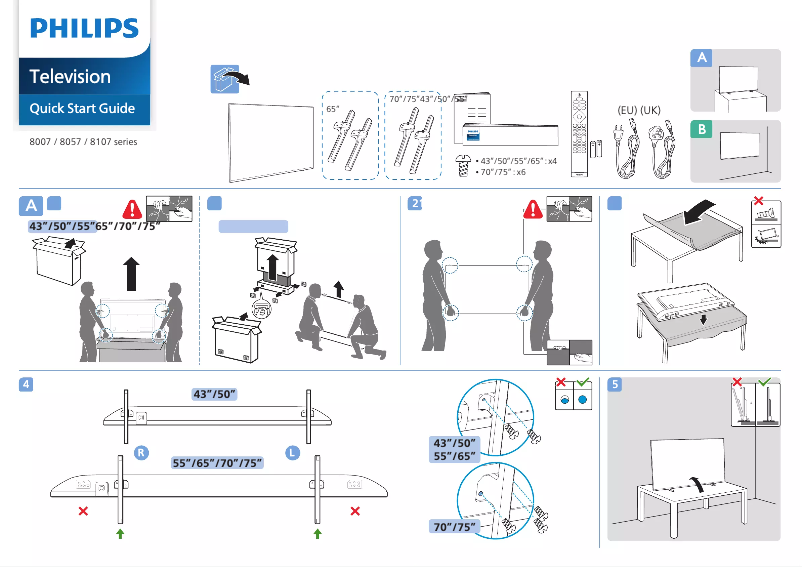 First page image of the manual for 43PUS8007
