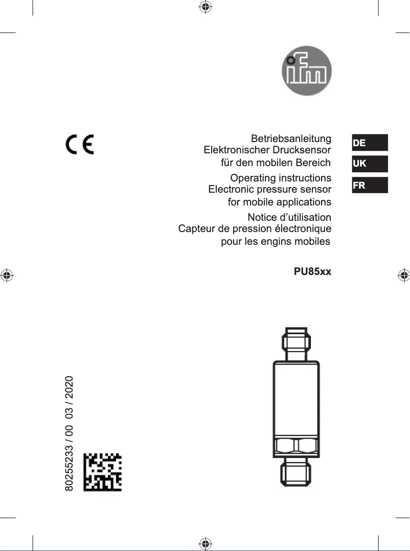 First page image of the manual for PU8503