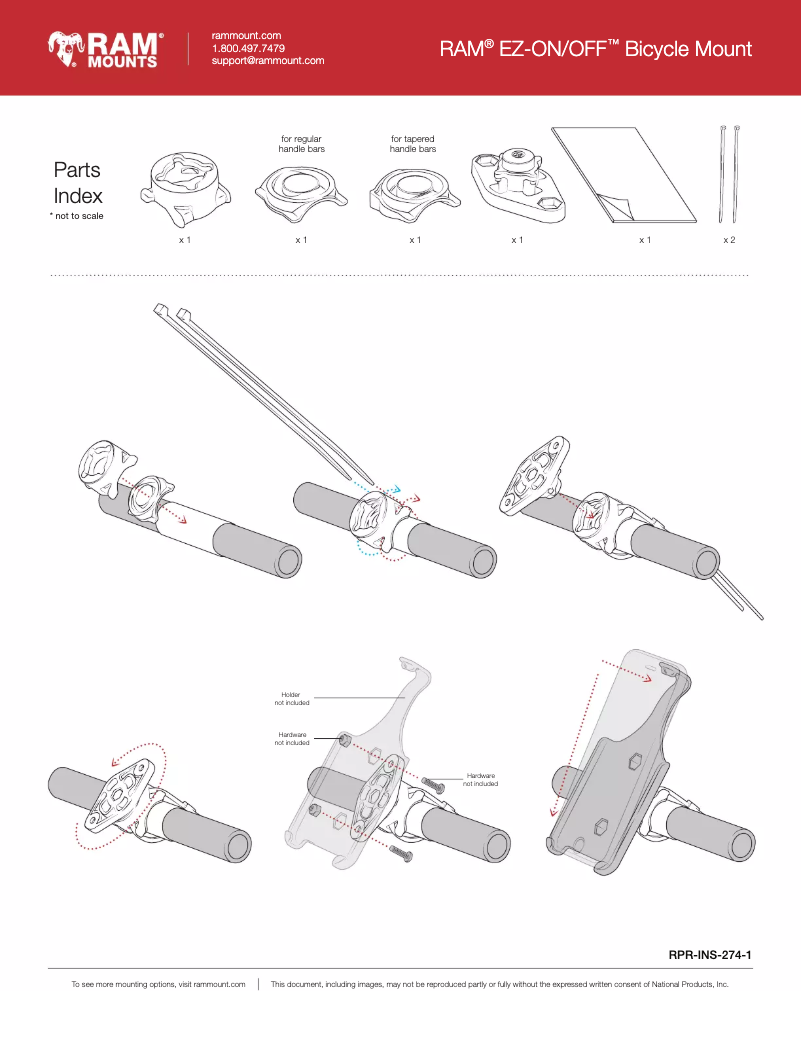 Page 1 of the manual User Manual RAM Mount RAP-274-1-GA16