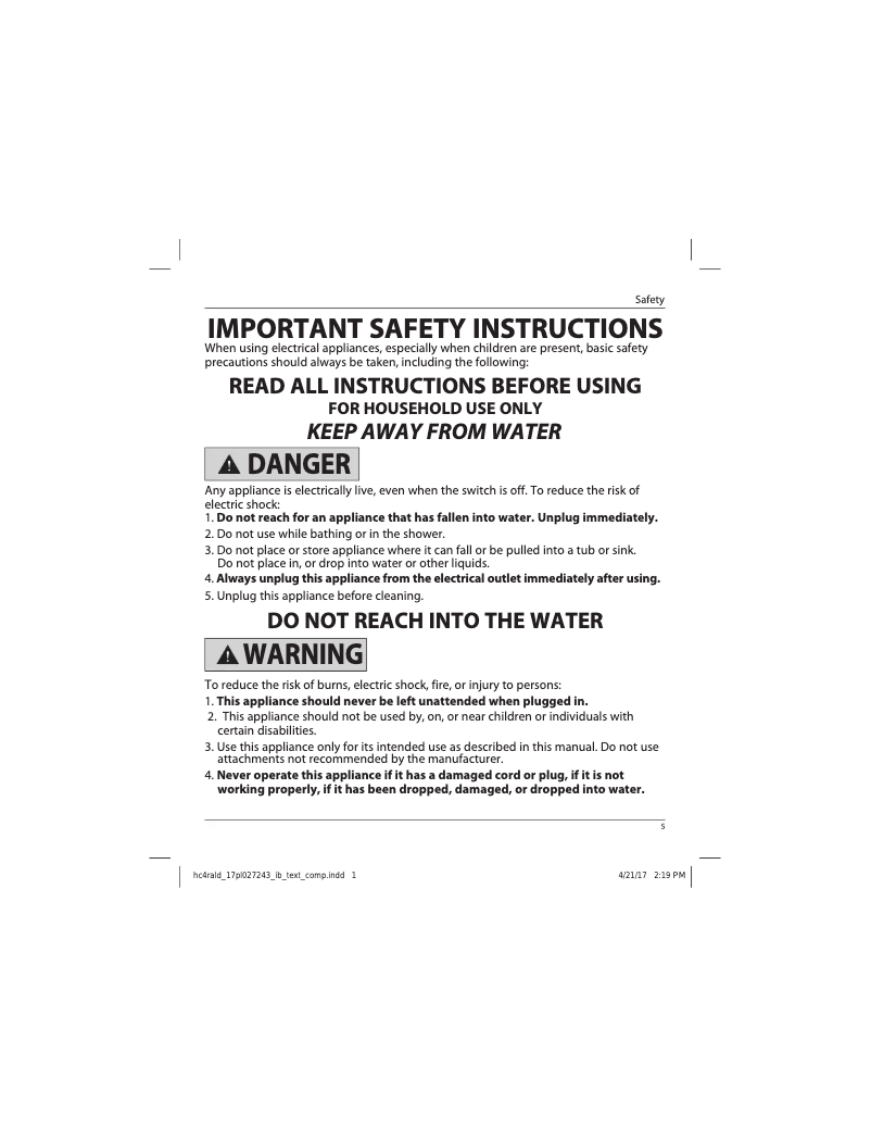 Page 1 of the manual User Manual Visage 20 Piece Number Cut Haircut Kit HC4ALD