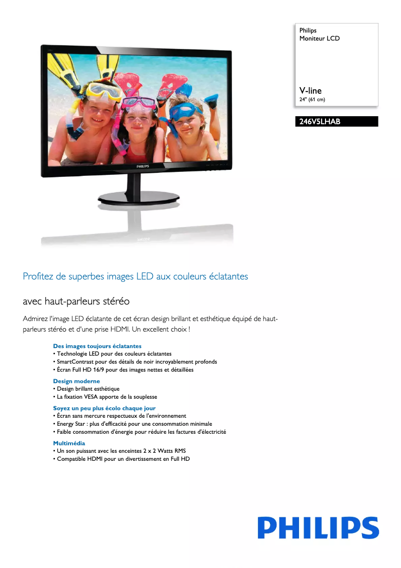 First page image of the manual for 246V5LHAB