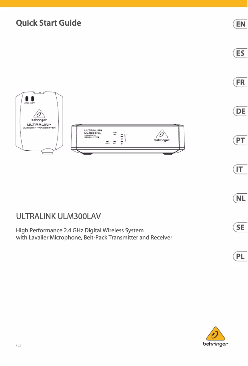 Page 1 of the manual User Manual Behringer Ultralink ULM300LAV