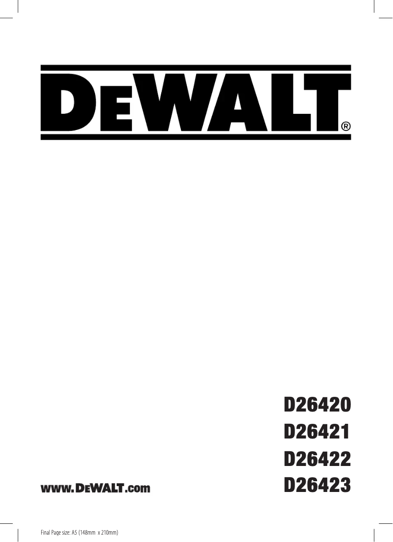 Page 1 of the manual User Manual DeWalt D26422