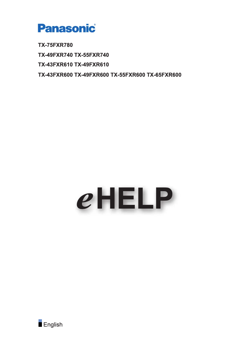 First page image of the manual for TX-49FXR600