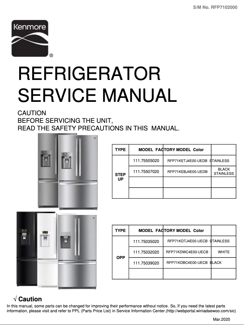 Page 1 of the manual User Manual Kenmore 75035