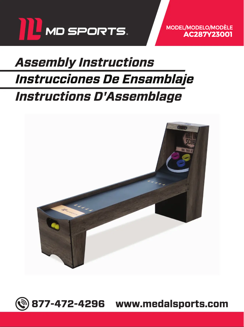 Page 1 of the manual User Manual MD Sports AC287Y23001