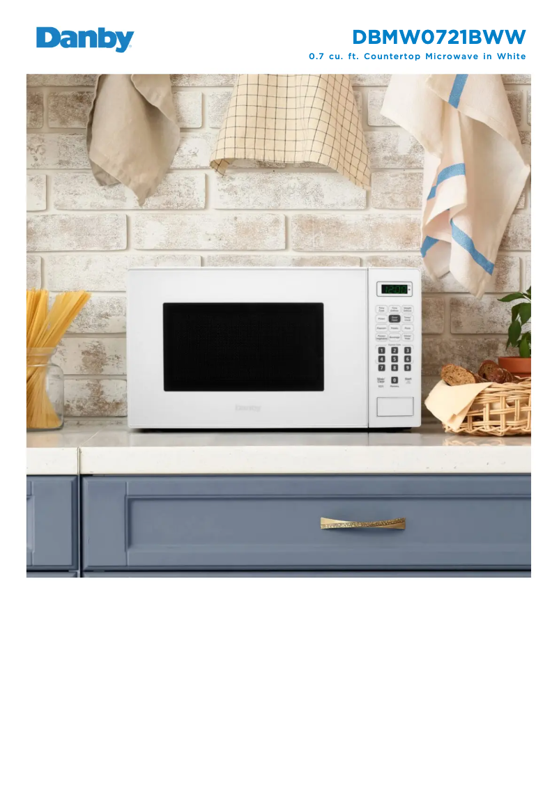 Page 1 of the manual Technical Sheet Danby DBMW0721BWW