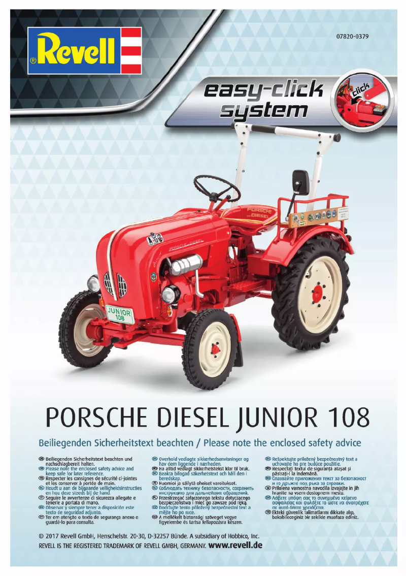 Page 1 of the manual User Manual Revell Porsche Junior 108