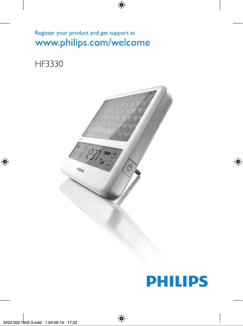 First page image of the manual for goLITE BLU HF3330