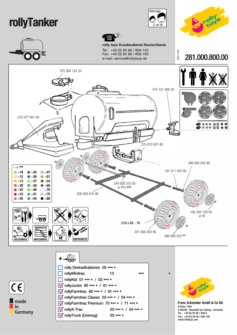 Page 1 of the manual User Manual Rolly Toys Rolly Tanker
