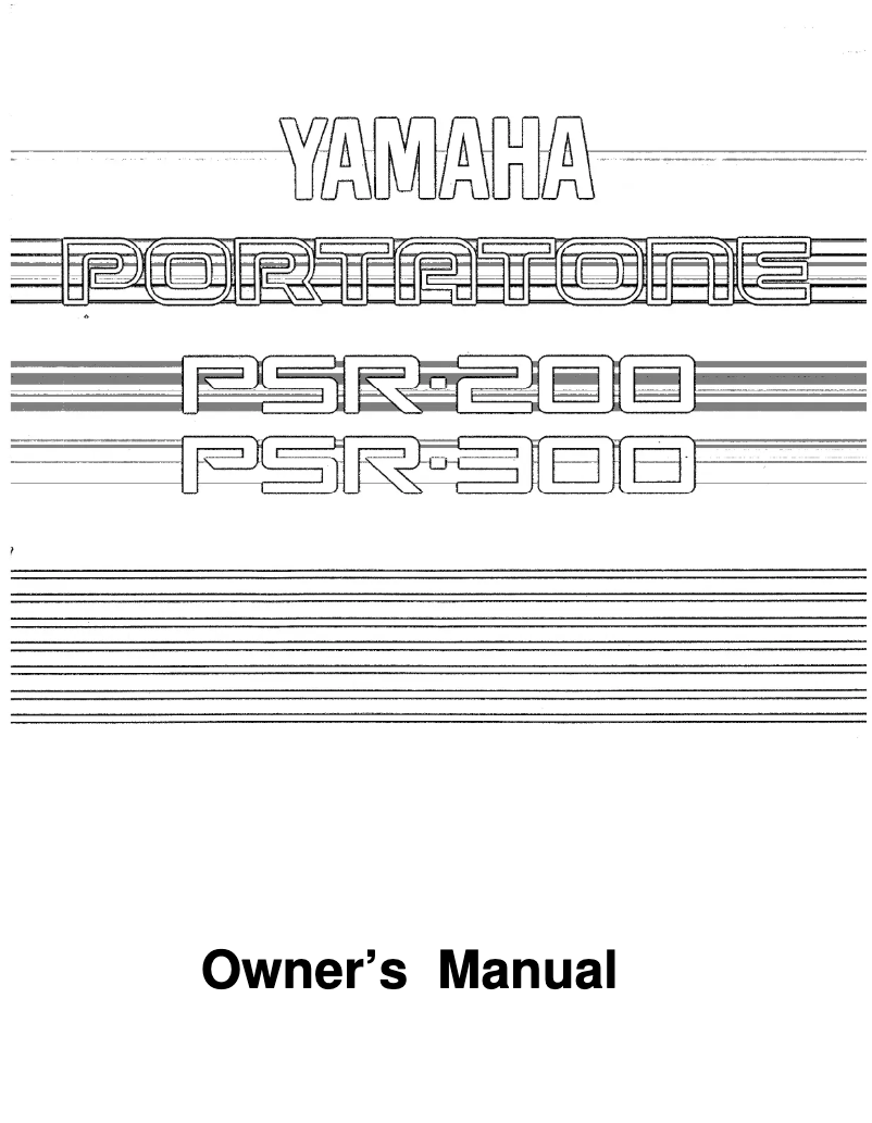 First page image of the manual for Portatone PSR-200