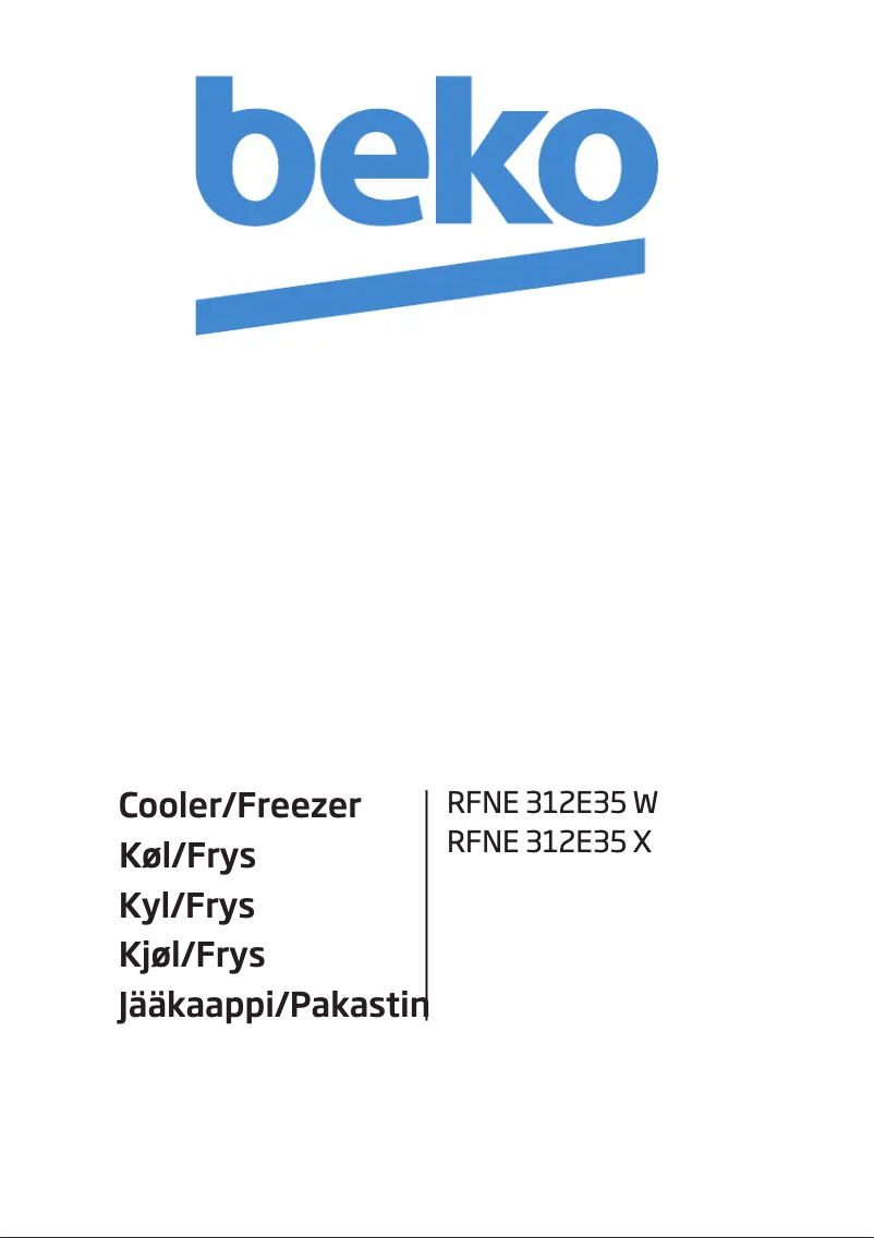 Page 1 of the manual User Manual Beko RFNE 312E35 X