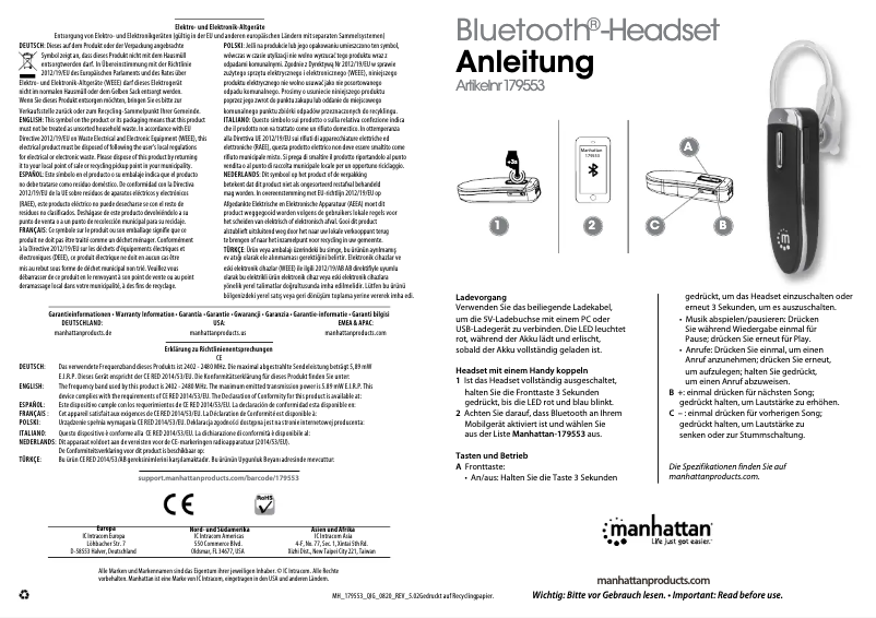 First page image of the manual for 179553