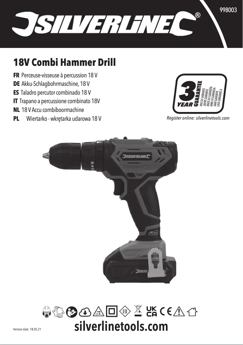 Image de la première page du manuel de l'appareil 998003