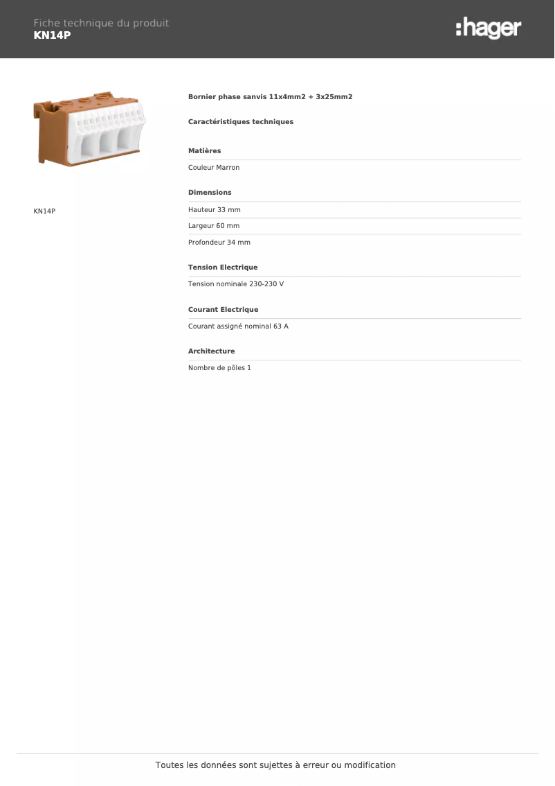 First page image of the manual for KN14P